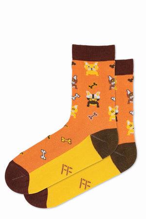 
                  
                    Laden Sie das Bild in den Galerie-Viewer, FOOT FEDERATION FRENCH BULLDOG MID-CALF COTTON WOMEN&amp;#39;S SOCK ORANGE
                  
                