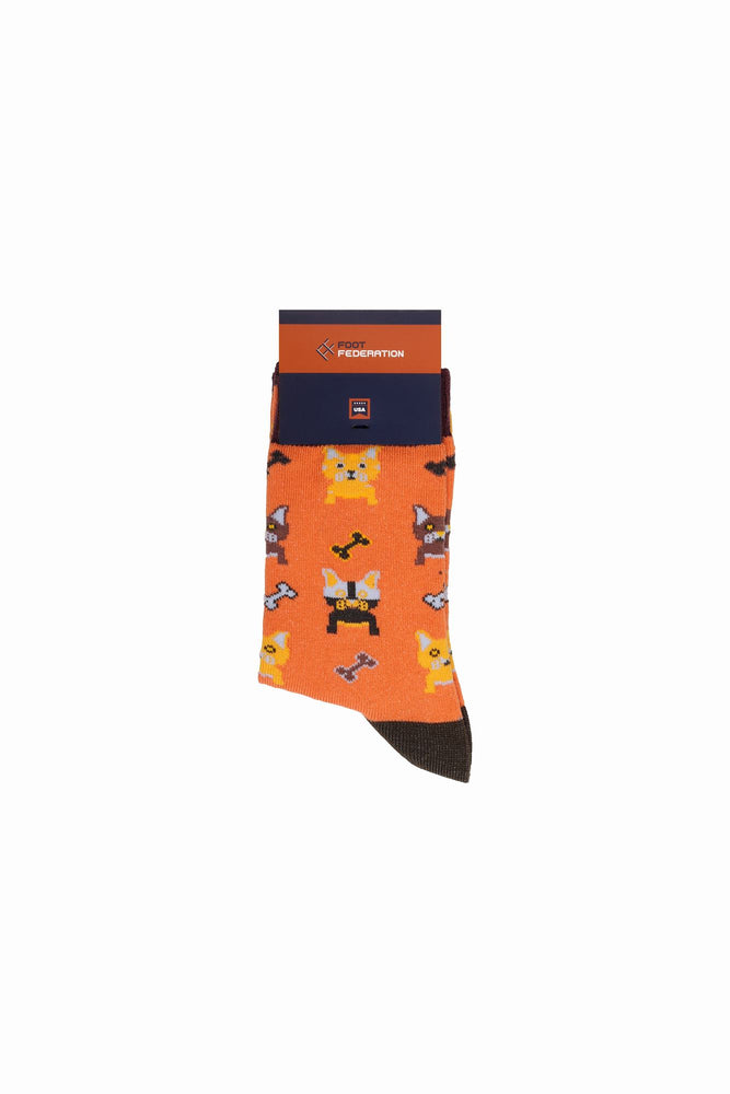 
                  
                    Laden Sie das Bild in den Galerie-Viewer, FOOT FEDERATION FRENCH BULLDOG MID-CALF COTTON WOMEN&amp;#39;S SOCK ORANGE
                  
                