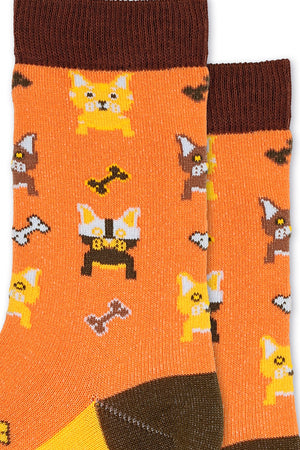 
                  
                    Laden Sie das Bild in den Galerie-Viewer, FOOT FEDERATION FRENCH BULLDOG MID-CALF COTTON WOMEN&amp;#39;S SOCK ORANGE
                  
                