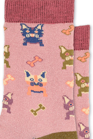 
                  
                    Laden Sie das Bild in den Galerie-Viewer, FOOT FEDERATION FRENCH BULLDOG MID-CALF COTTON WOMEN&amp;#39;S SOCK PINK
                  
                