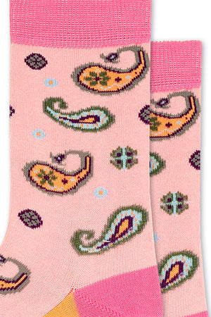 
                  
                    Laden Sie das Bild in den Galerie-Viewer, FOOT FEDERATION PAISLEY MID-CALF COTTON WOMEN&amp;#39;S SOCK PINK
                  
                