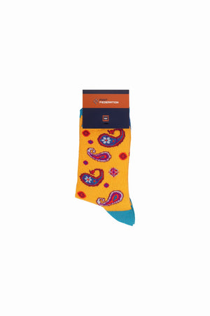 
                  
                    Laden Sie das Bild in den Galerie-Viewer, FOOT FEDERATION PAISLEY MID-CALF COTTON WOMEN&amp;#39;S SOCK YELLOW
                  
                